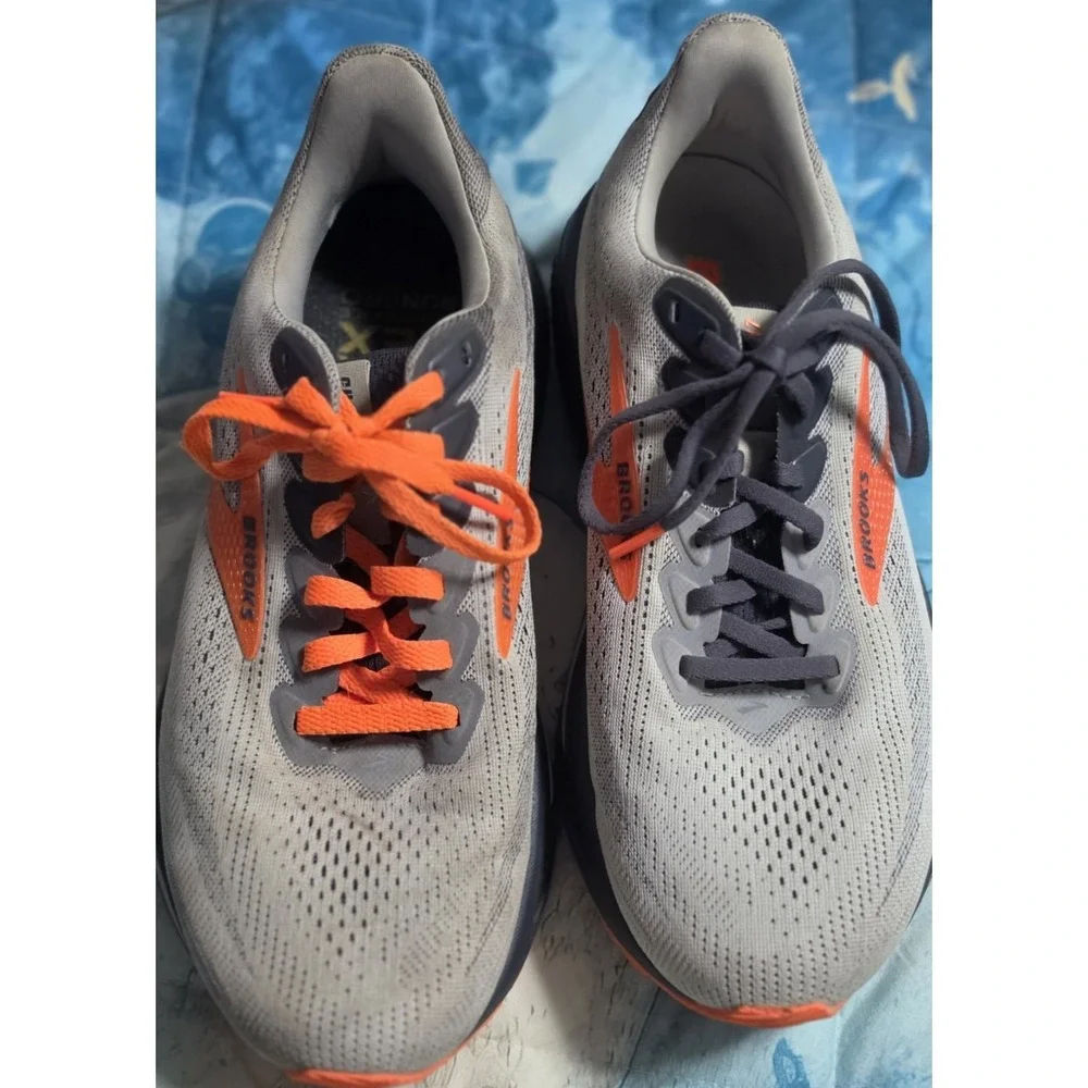 Brooks Ghost 17 Mens 9 Extra Wide 4E Running Shoes Gray Orange 1104424E048